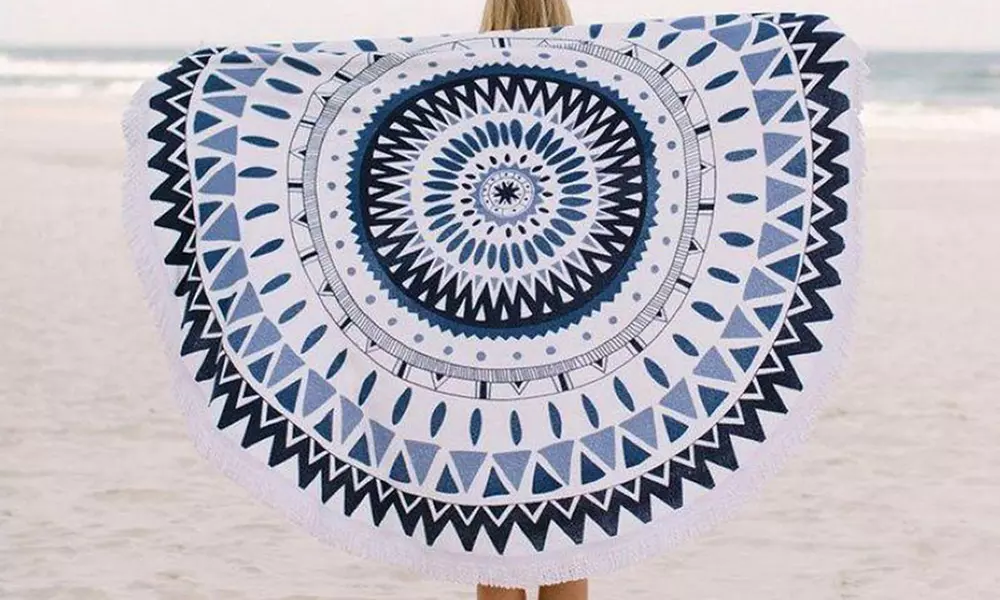 Tribal-Inspired Round Beach Towel and Throw - Primary Image