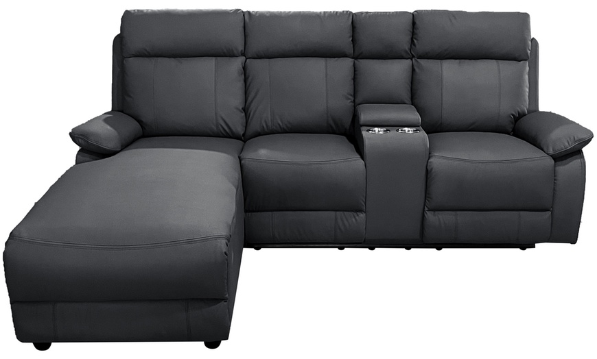 Image 3: DS Living Sorento 3 Seater Leather Corner Reclining Sofa