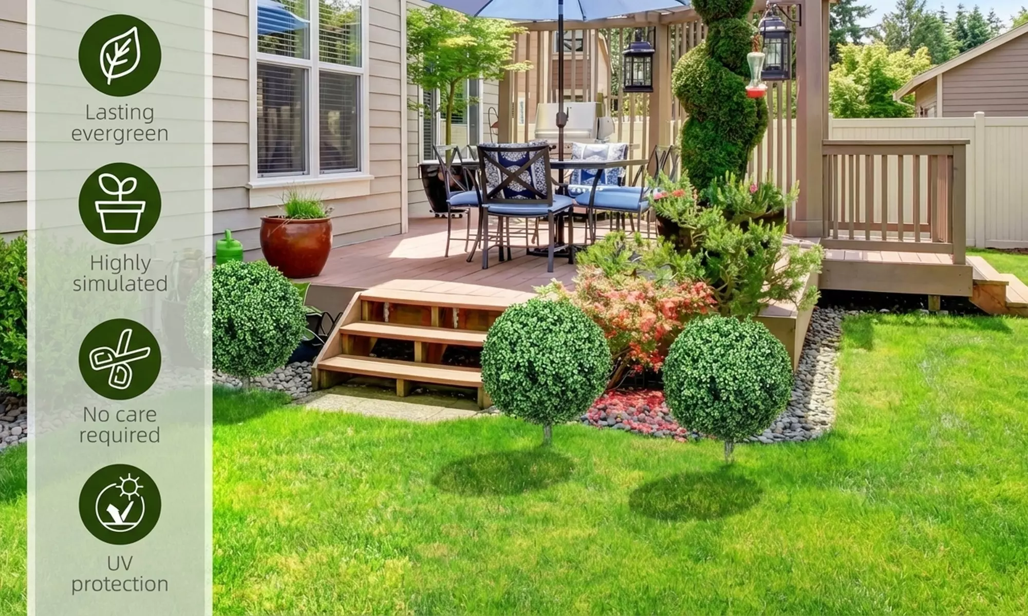 HOMCOM Artificial Boxwood Topiary Trees