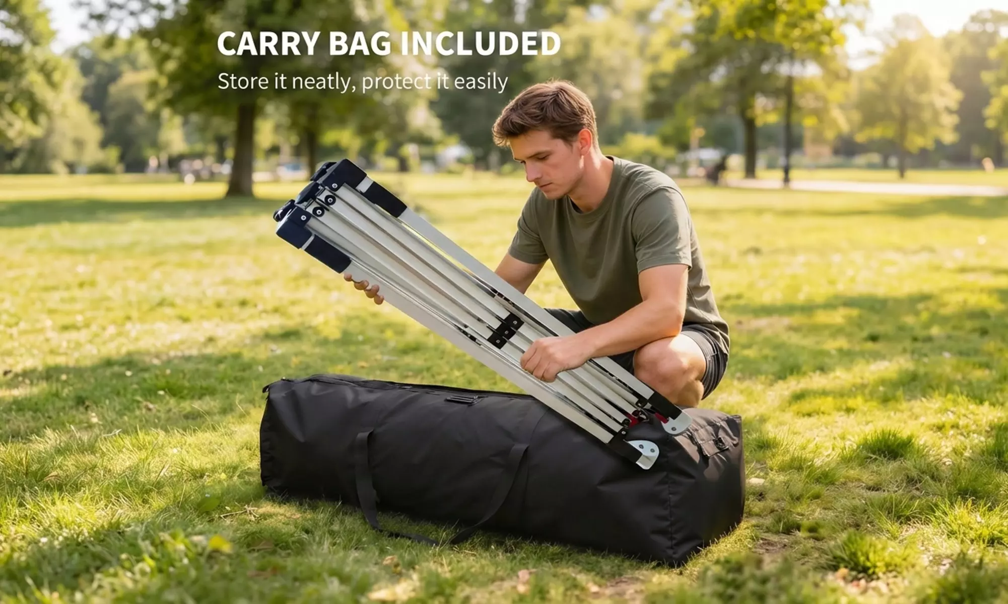 Outsunny 3m x 3m UPF50+ Pop-Up Gazebo with Wheels