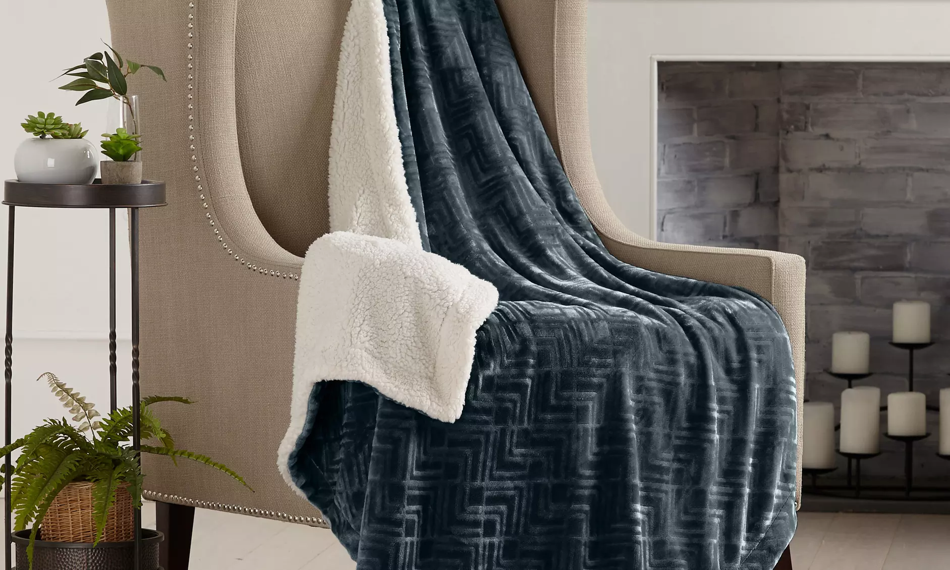 Reversible Berber Plush Throw Blanket - Primary Image