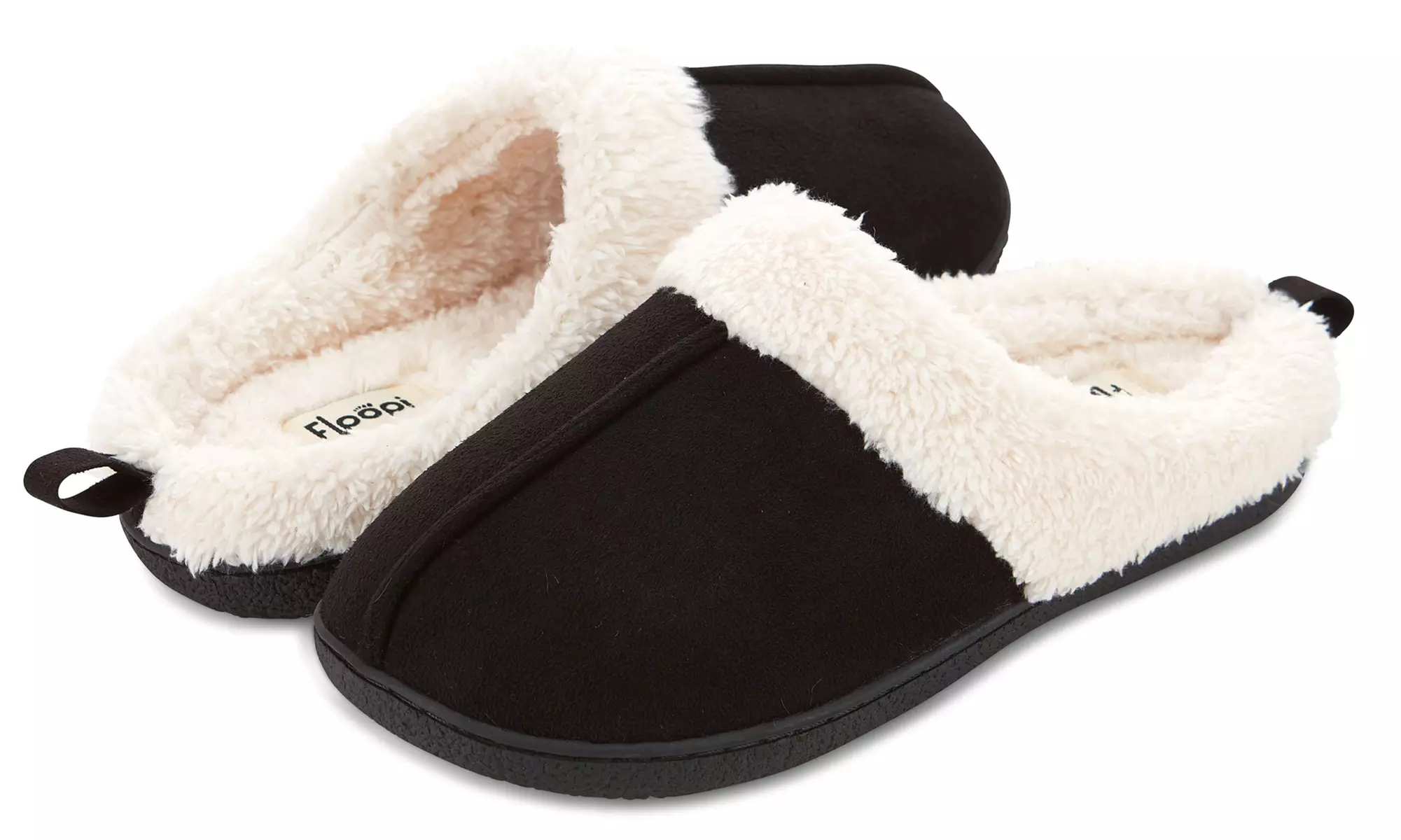 Floopi Women's Indoor Outdoor Fur Lined Clog Slippers with Memory Foam