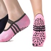 Image 1: 1-3 Pair Yoga Sock for Women Non-Slip Grips & Straps Dance Socks Pilates Socks 