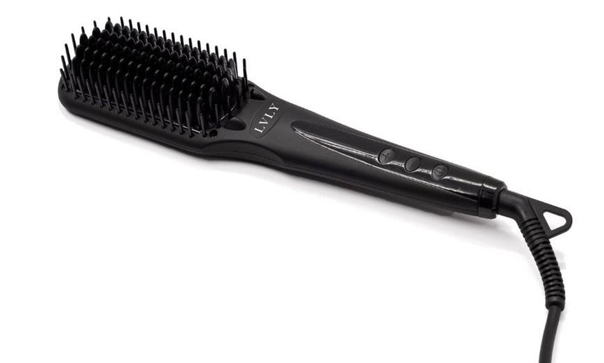 Image 5: LVLY Glättungsbürste inkl. Handschuh, 4 Haarclips und Seidenbeutel