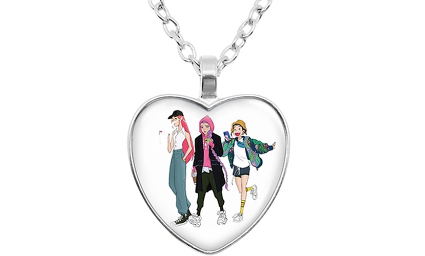 Image 7: KPop Demon Hunters Heart Pendant Necklace, Stylish Anime-Inspired Design in Three Colours