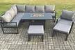 Aluminium Patio Outdoor Garden Furniture Corner Sofa Set Gas Fire Pit Dining Table - Image 2