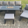 Image 2: Aluminium Patio Furniture Corner Sofa Set Gas Fire Pit Dining Table