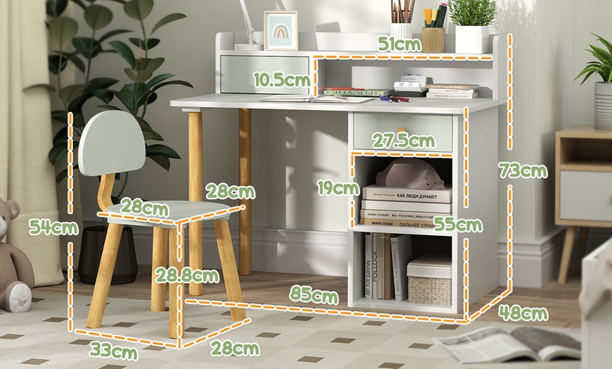 Image 11: AIYAPLAY Kids Desk and Chair Set