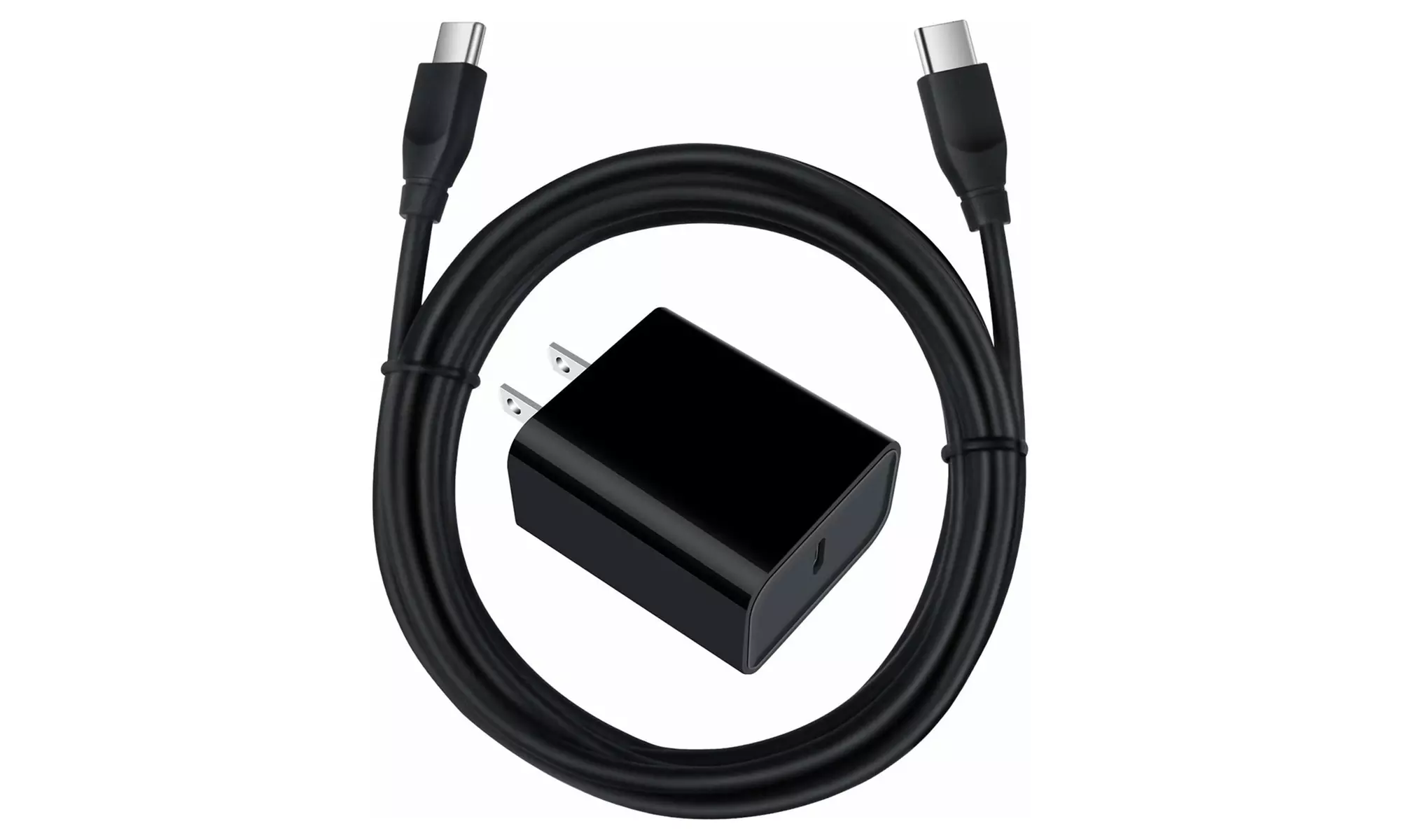2 Pack 20W PD Fast Charging Block Black USB Type C to Type C