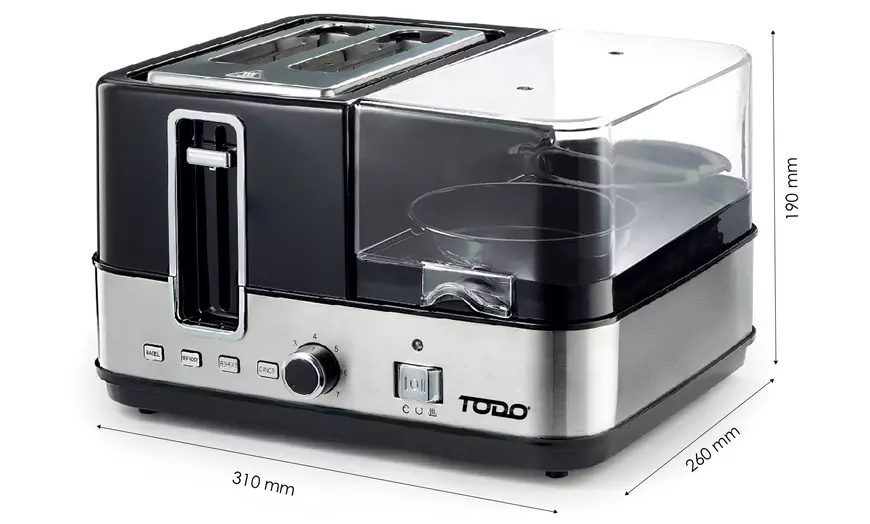 Image 6: TODO 1400W Breakfast Master Toaster Egg Cooker Grill