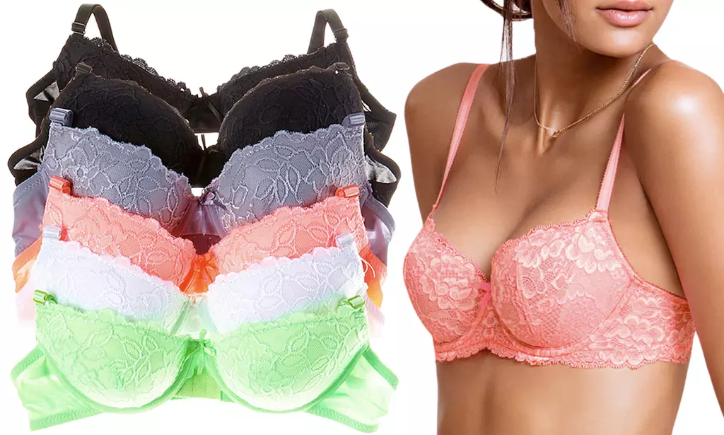 Women's Lacey Floral Bras (6-Pack) - Primary Image