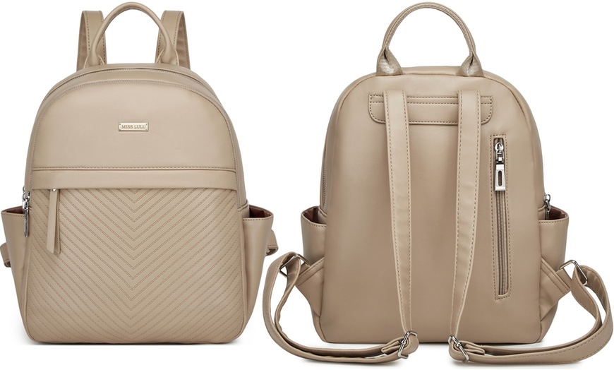 Image 19: Women's PU Leather Backpack