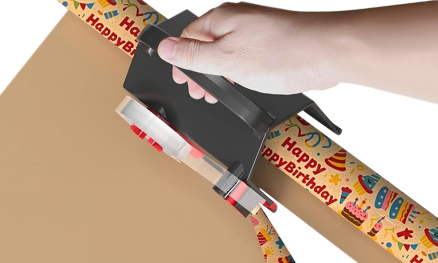 Image 3: Two-Pack 2-in-1 Wrapping Paper Cutter and Tape Dispensers