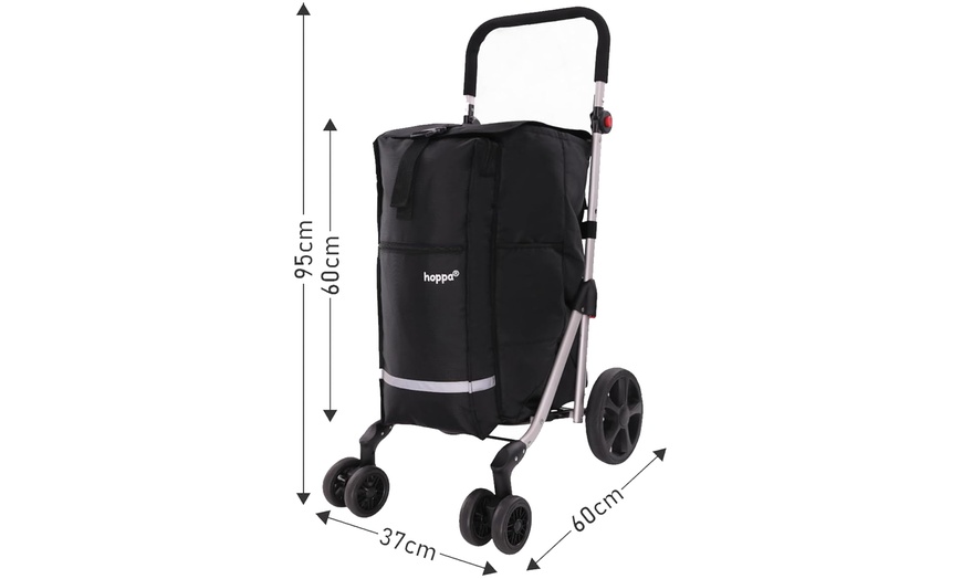 Image 4: Hoppa Lightweight 6-Wheel Premium Folding Shopping Trolley 74L