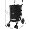 Image 4: Hoppa Lightweight 6-Wheel Premium Folding Shopping Trolley 74L