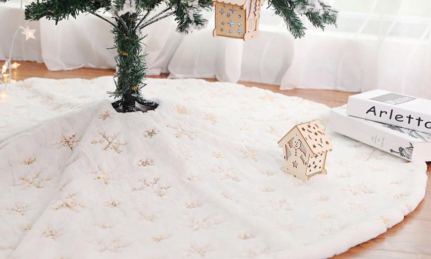 Image 1: Tappeto copribase per albero di Natale Bakaji