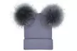 Bonnet double pompon fausse fourrure pour femme Gabi - Second Medium