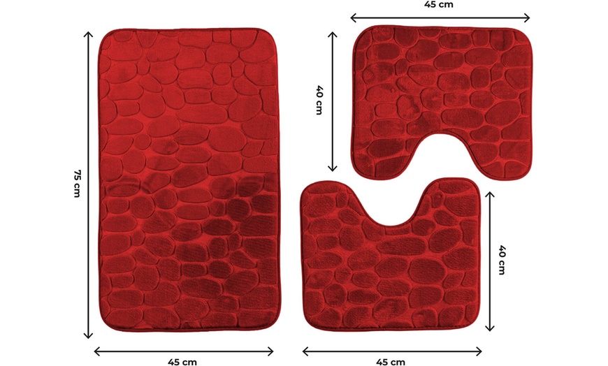 Image 9: Ensemble de 3 tapis de bain antidérapants en mousse à mémoire de forme