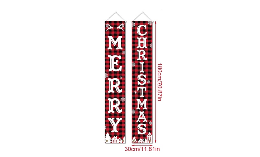 Image 6: Christmas Banner with Grinch and Snowman