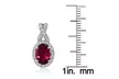 Sterling Silver 3ct TGW Created Ruby & White Topaz Oval and X Drop Earrings - Second Medium