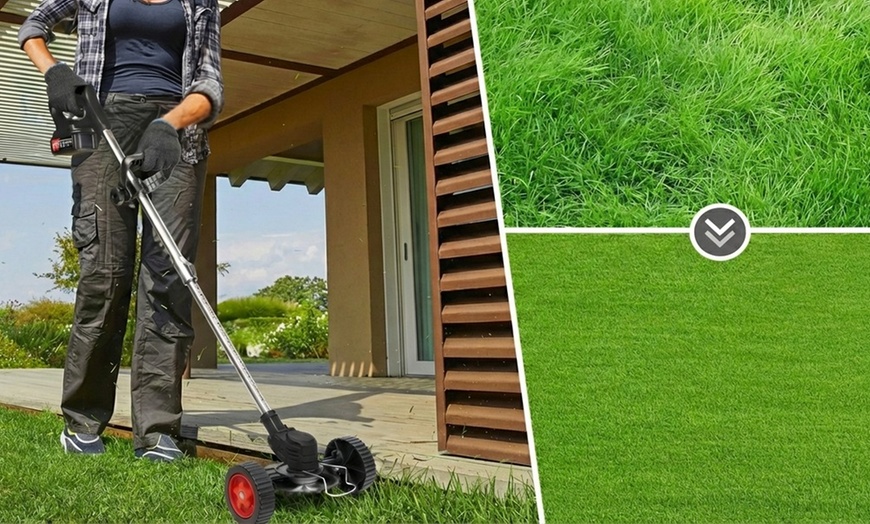 Image 4: Débroussailleuse pliable avec roues et 2 batteries