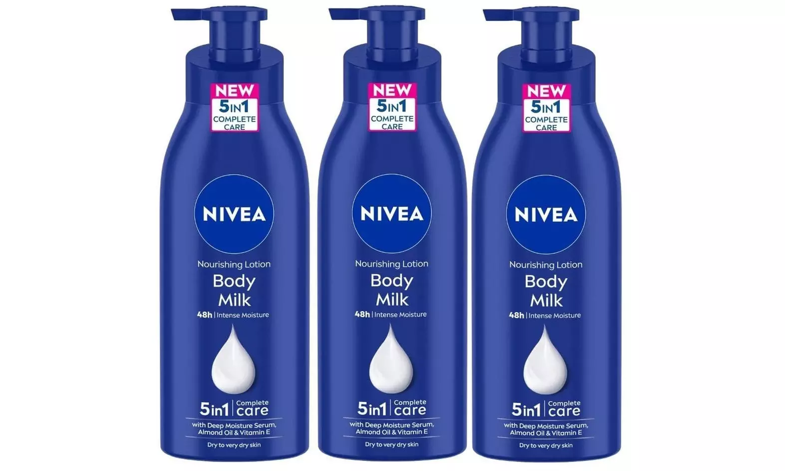 Nivea Nourishing 5 in 1 Body Milk for Very Dry Skin 13.5 Oz. each (3 or 6 pack)