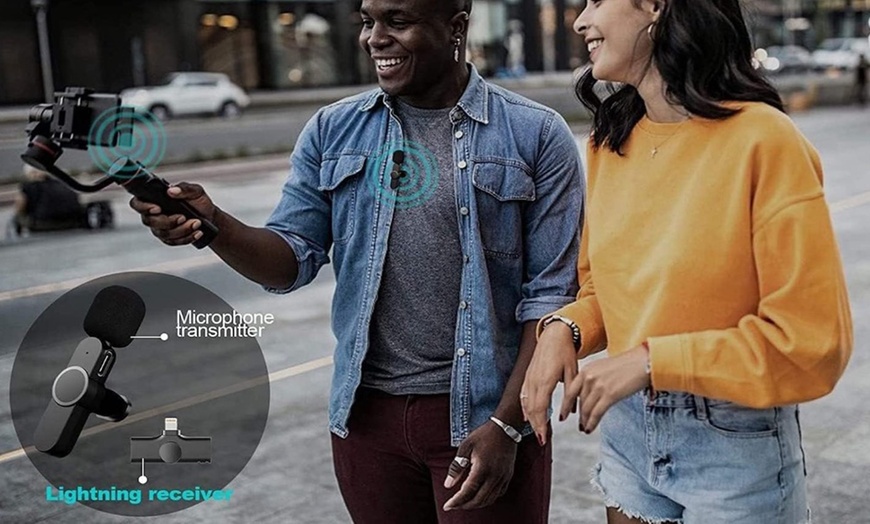 Image 6: 3 Level Noise Reduction Auto Sync Lapel Mic - One or Two