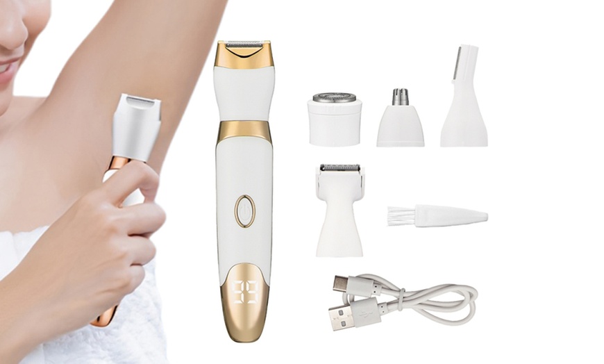 Image 2: Five-in-One Rechargeable Electric Shaver with LED Display
