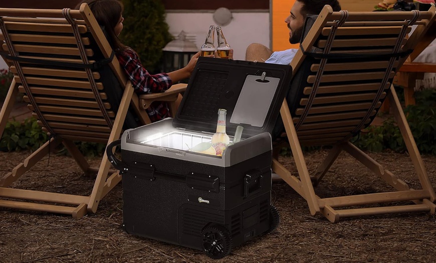 Image 1: Outsunny 50L Car Refrigerator, Portable with Rapid Cooling Feature