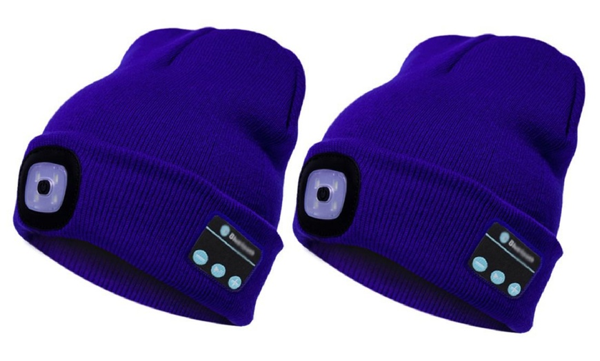 Image 12: One or Two Bluetooth Beanie Hats with LED Light