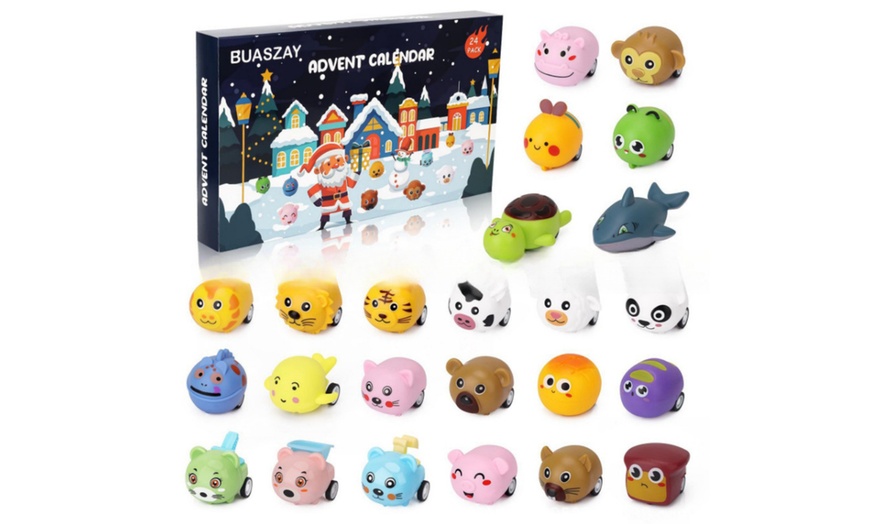 Image 1: Christmas Pull-back Car Toys Advent Calendar 
