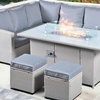 Image 1: Conwy 8-Seat Corner Gas Firepit Rattan Dining Set