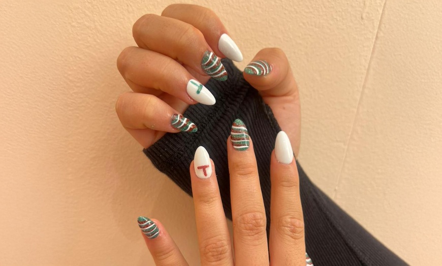 Image 2: Classic or Gelish Mani-Pedi, Classic Mani-Pedi with Threading and More