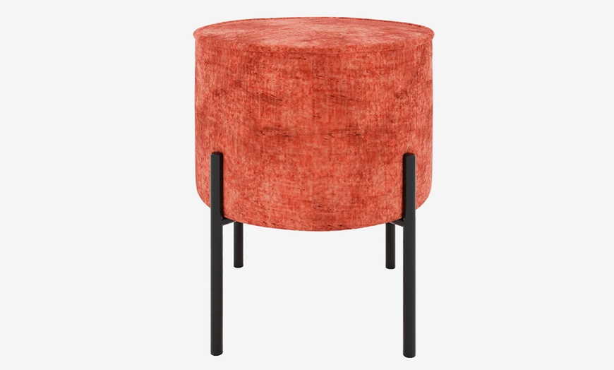 Image 3: Pouf Abe rond et pieds en métal