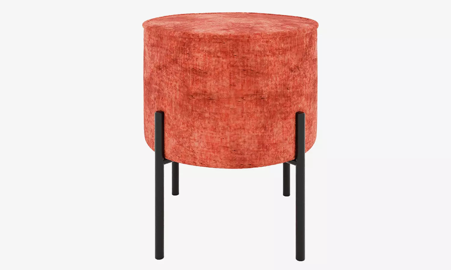 Pouf Abe rond en tissu chenille ou en velours avec pieds en métal, livraison offerte - Image 3