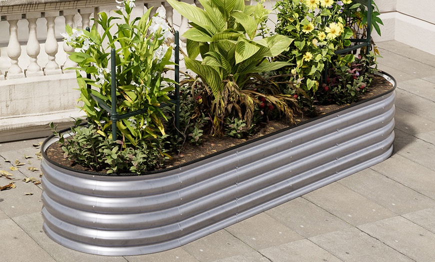 Image 1: 240cm Steel Raised Garden Bed in Various Colours