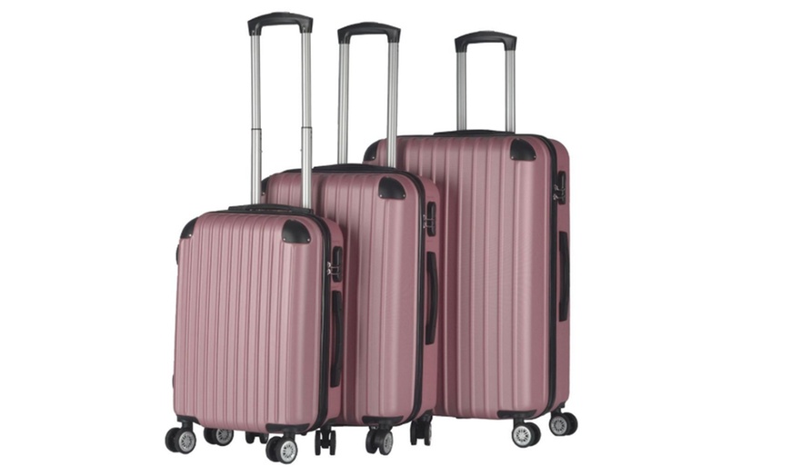 Image 2: Milano Premium 3pc ABS Hardcase luggage Set