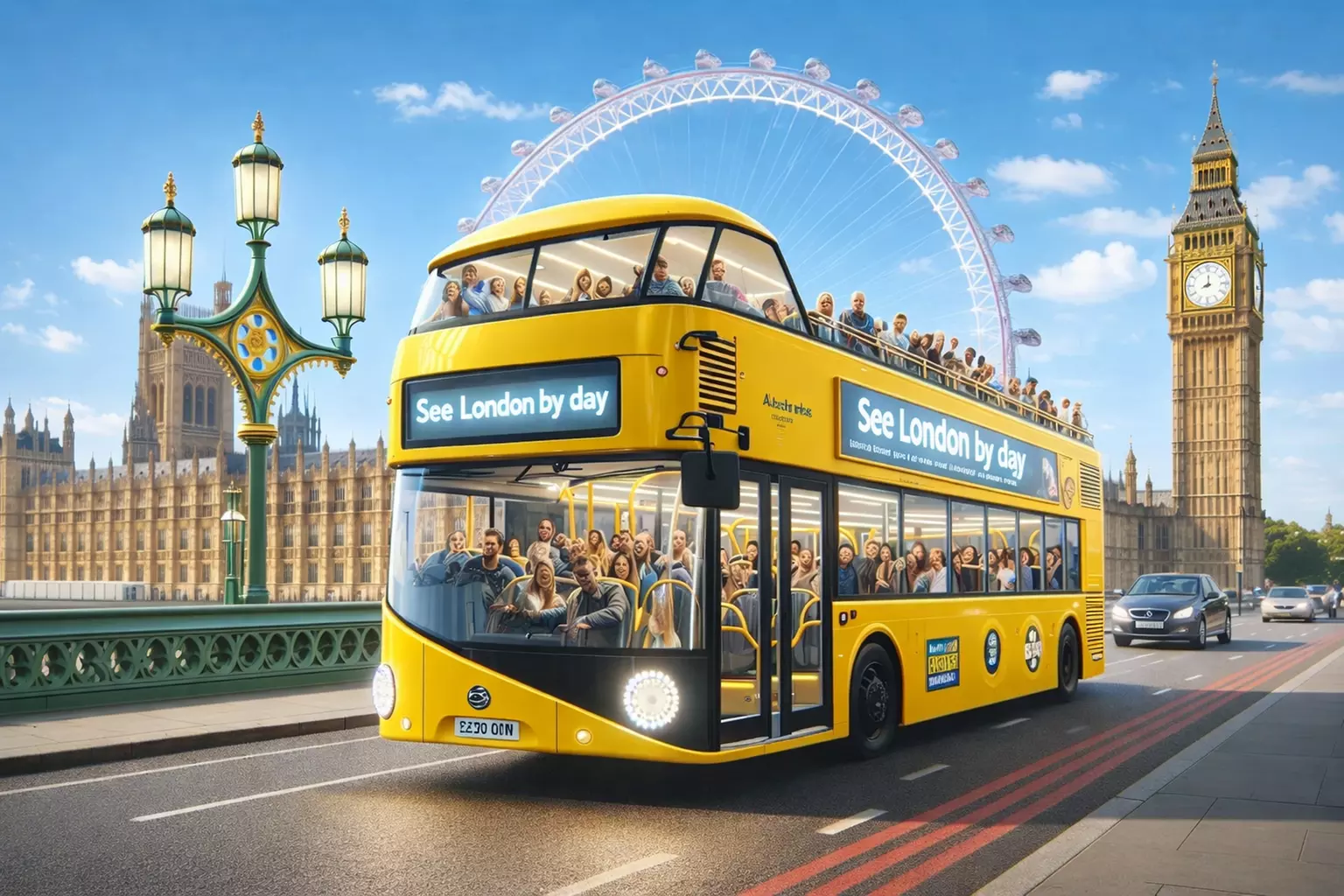 2-Hour Open Top Day Time Bus Tour with Live Guide