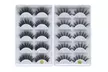 Pack of 5 Pairs 3D Mink Fur False Eyelashes Full Strips Thick Cross Long Lashes - Second Medium