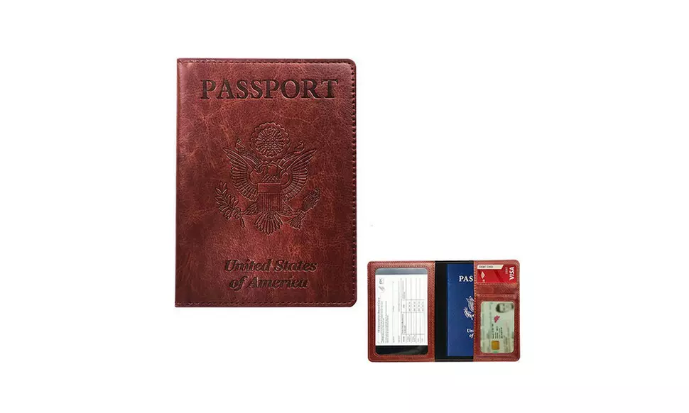 RFID Travel Wallet with Card Slot Faux Leather Passport Case Vaccine Card Holder