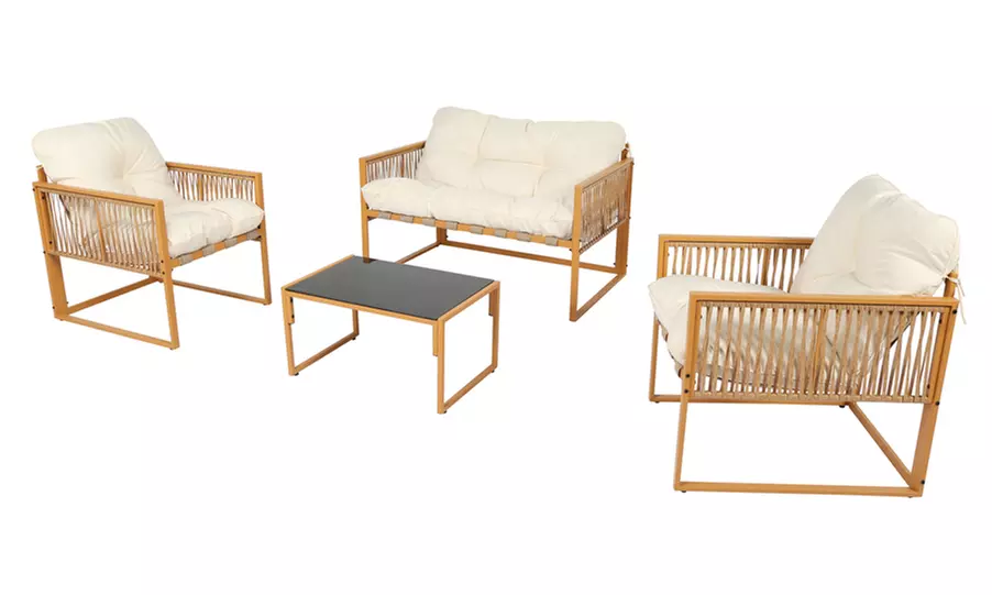 Salon de jardin Kocoon 4, 5 ou 8 places effet rotin, modèle "Forli"