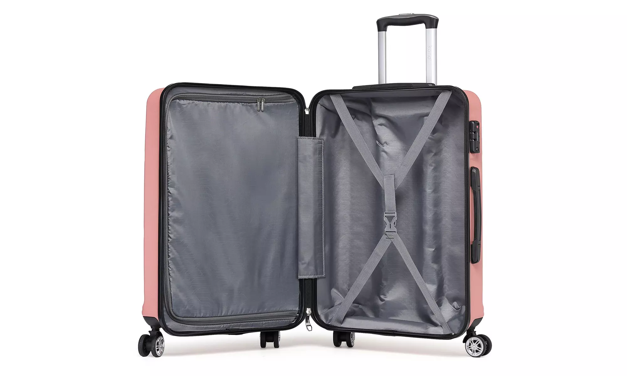 Valise rigide avec coque en ABS et 8 sacs de rangement