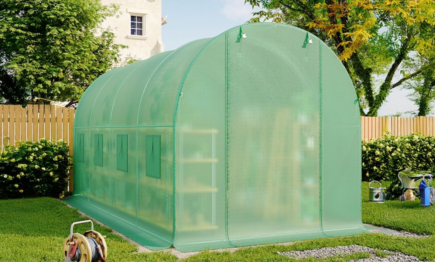 Image 3: Outdoor Walk-in Tunnel Steel Greenhouse with PE Cover
