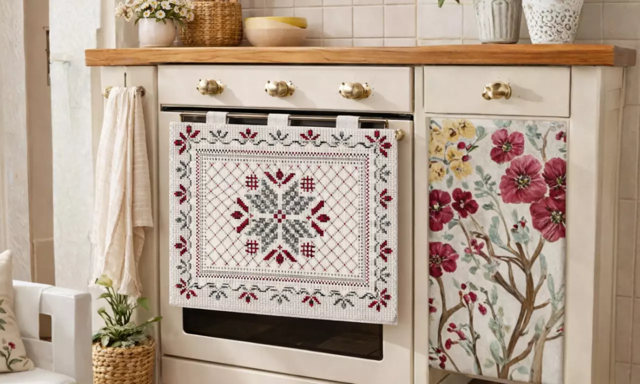 Copriforno cucina universale in ciniglia