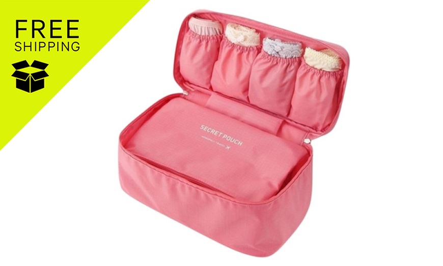 Image 1: Portable Underwear Bag: 1 Piece - Orange | Watermelon Red