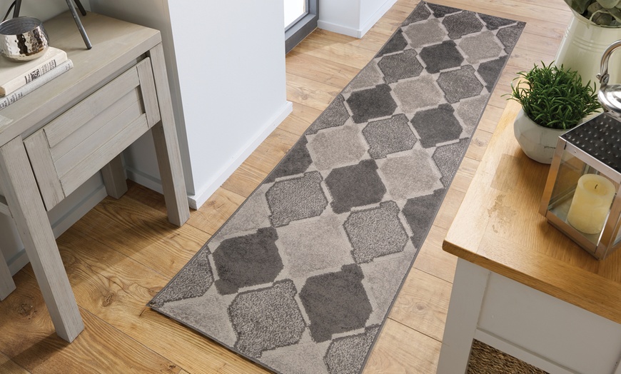 Image 1: Geometric Runner Rug