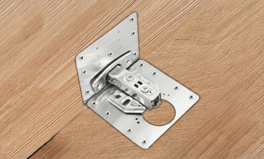 Image 2: 10-Pack Cabinet Hinge Repair Plate Kit - Stainless Steel Heavy Duty Fix for Kitchen & Wardrobe Doors with Screws