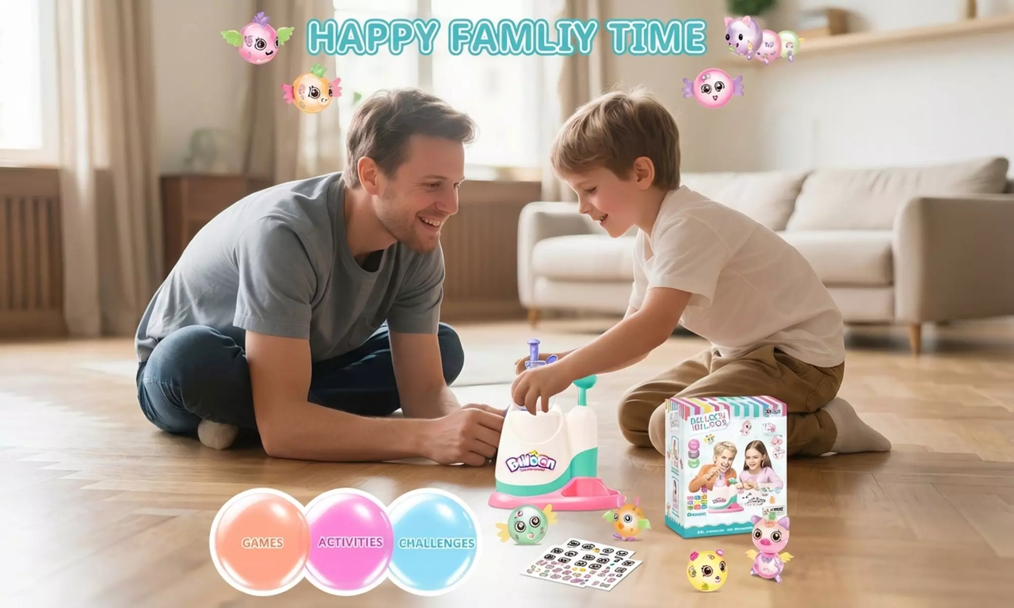 Kids DIY Balloon Animal Inflator Toy Set