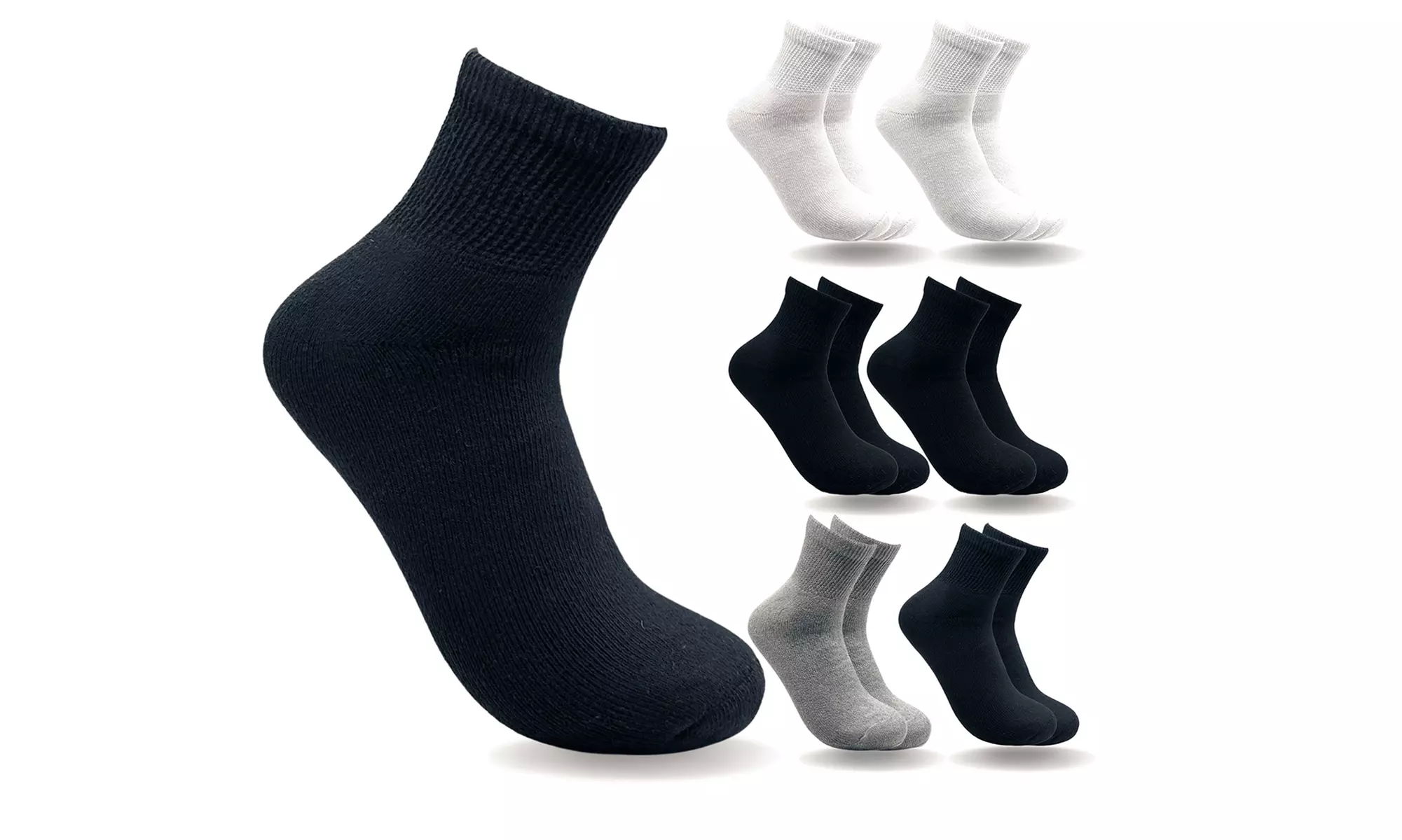Special Essentials 6 Pairs Non-Binding Diabetic & Circulator Ankle Socks