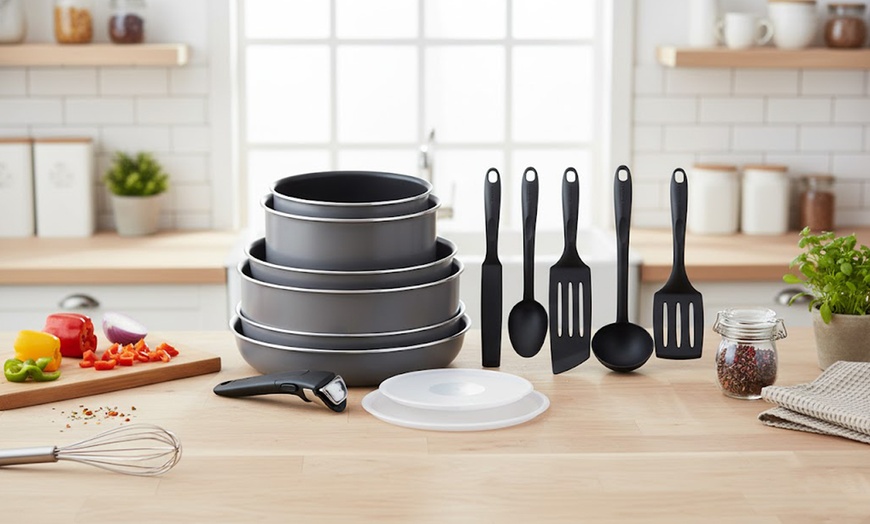 Image 1: Tefal 14 Piece Durable Stone Coating Cookware Set